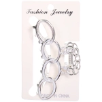 Заколка - краб для волос на блистере «PREMIUM», корсика, цвет серебро и золото, 8см●