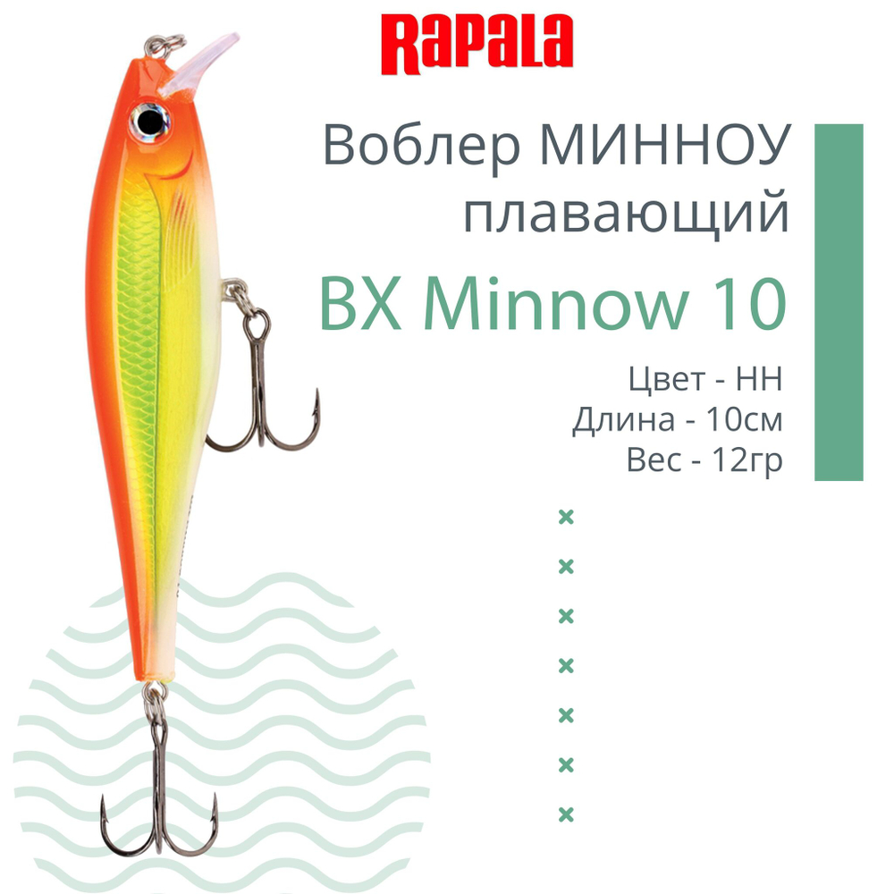 Воблер BX Minnow 07, 7 см, 7 г, цвет RT, плавающий