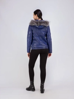 Куртка женская из натуральной кожи с капюшоном Турция