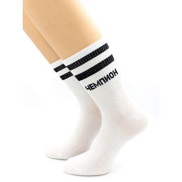 Носки с надписью "Чемпион" белые Hobby Line (39-43 / Белый)