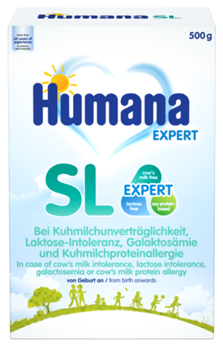 Смесь безлактозная Humana SL Expert с 0 месяцев 500г