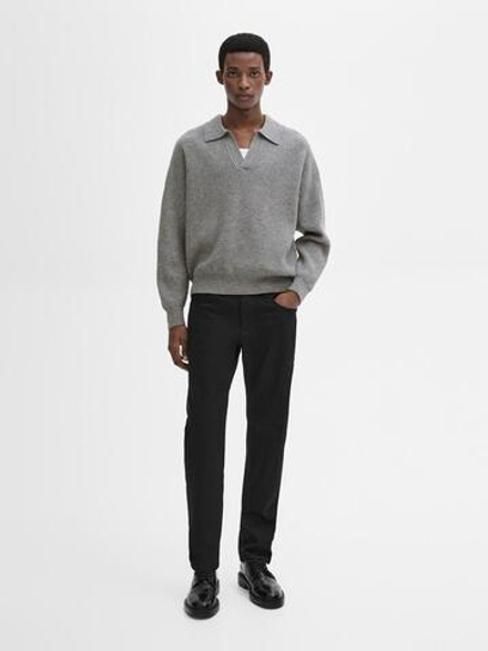 Massimo Dutti Джинсы облегающего кроя из смесового хлопка, черный