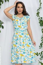 Платье Весенний луг (бирюзовый мультиколор) П13215-3М LT Collection