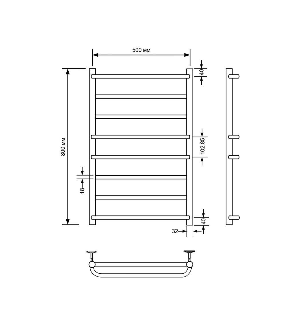Полотенцесушитель водяной Comfysan Puro W-8 80/50, хром, шт
