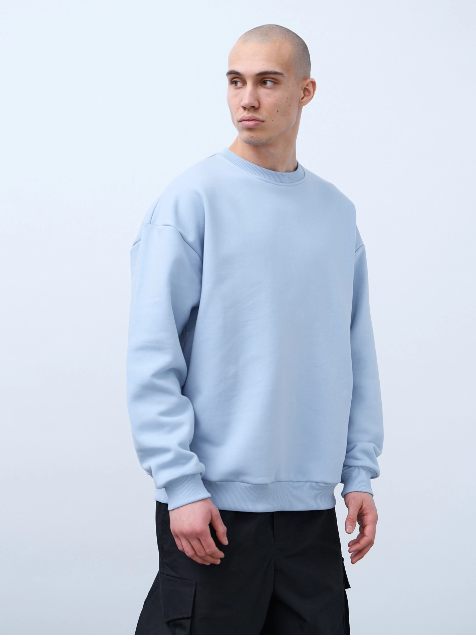 Свитшот оверсайз с начесом (голубой)
