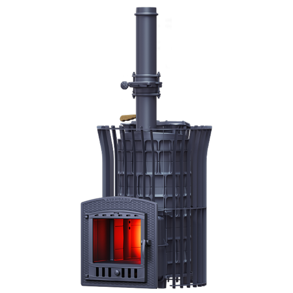 Печь для бани Авангард ЗК 40 (П2) Ураган в сетке Тюльпан