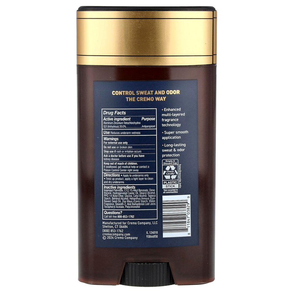 Cremo, Дезодорант и антиперспирант, пало санто, 75 г (2,65 унции)