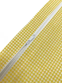 Наволочка комплект 2шт перкаль Сказка "Желтая клеточка" 40х40 см на молнии