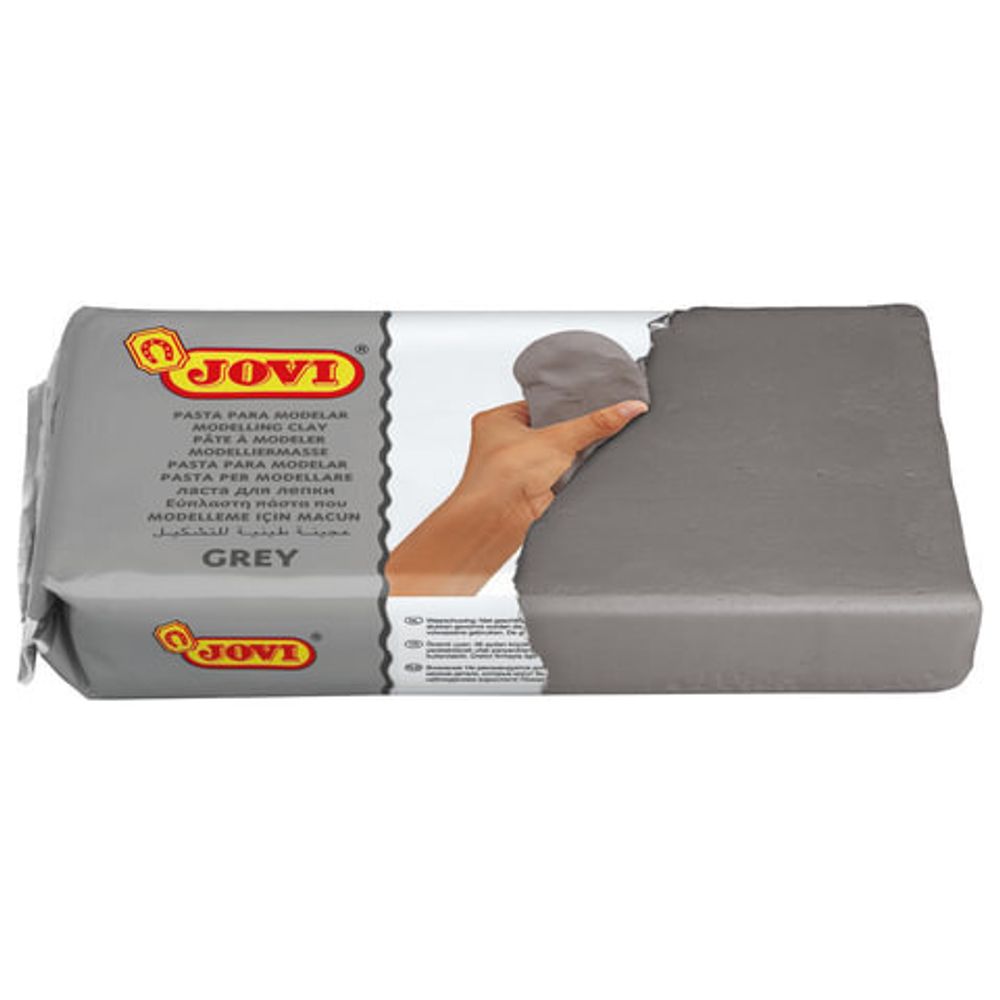 Паста (масса) для моделирования и лепки JOVI, отвердевающая, 250 г, серая, 83G