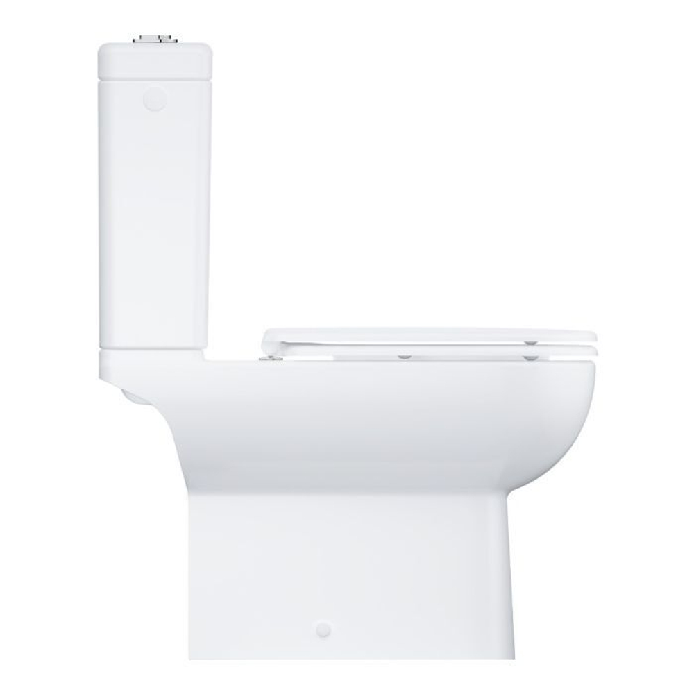 Bau Edge Ceramic Унитаз напольный, безободковый,  горизонтальный выпуск (для бачка внешнего монтажа)