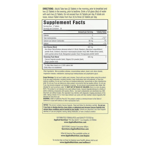 Applied Nutrition, 14-дневный курс очистки с ягодами акаи, 56 таблеток