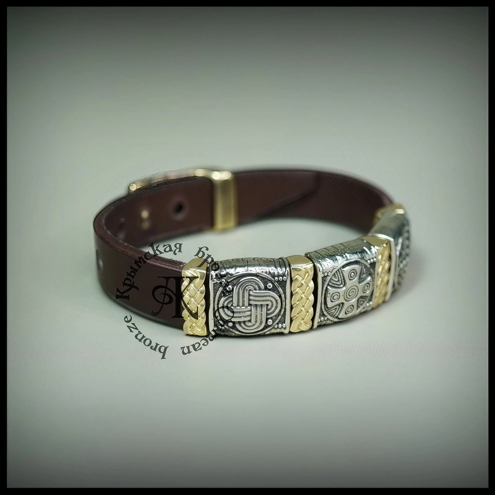 Браслет кожаный "Истоки" для мужчин