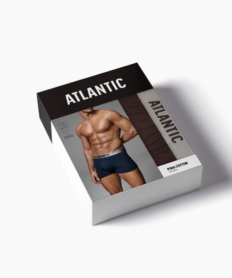 Трусы мужские боксеры (1 шт) Atlantic MH-1203, пима хлопок, коричневый