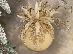 Новогодний шар Фенди 10 см., белый, House of seasons (85510)