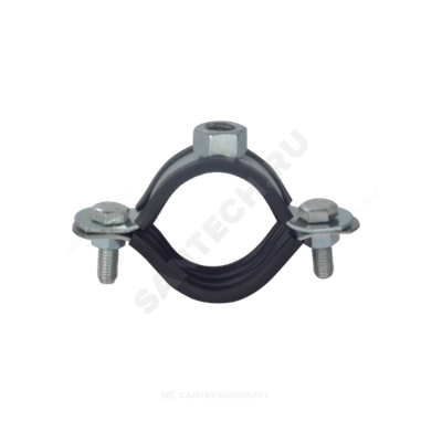 Хомут крепежный сталь оц с резиновой прокладкой Дн 39-46 (1 1/4") М12 б/к