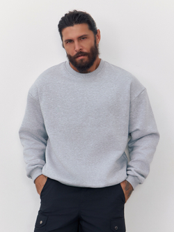 Свитшот с начесом (серый меланж)