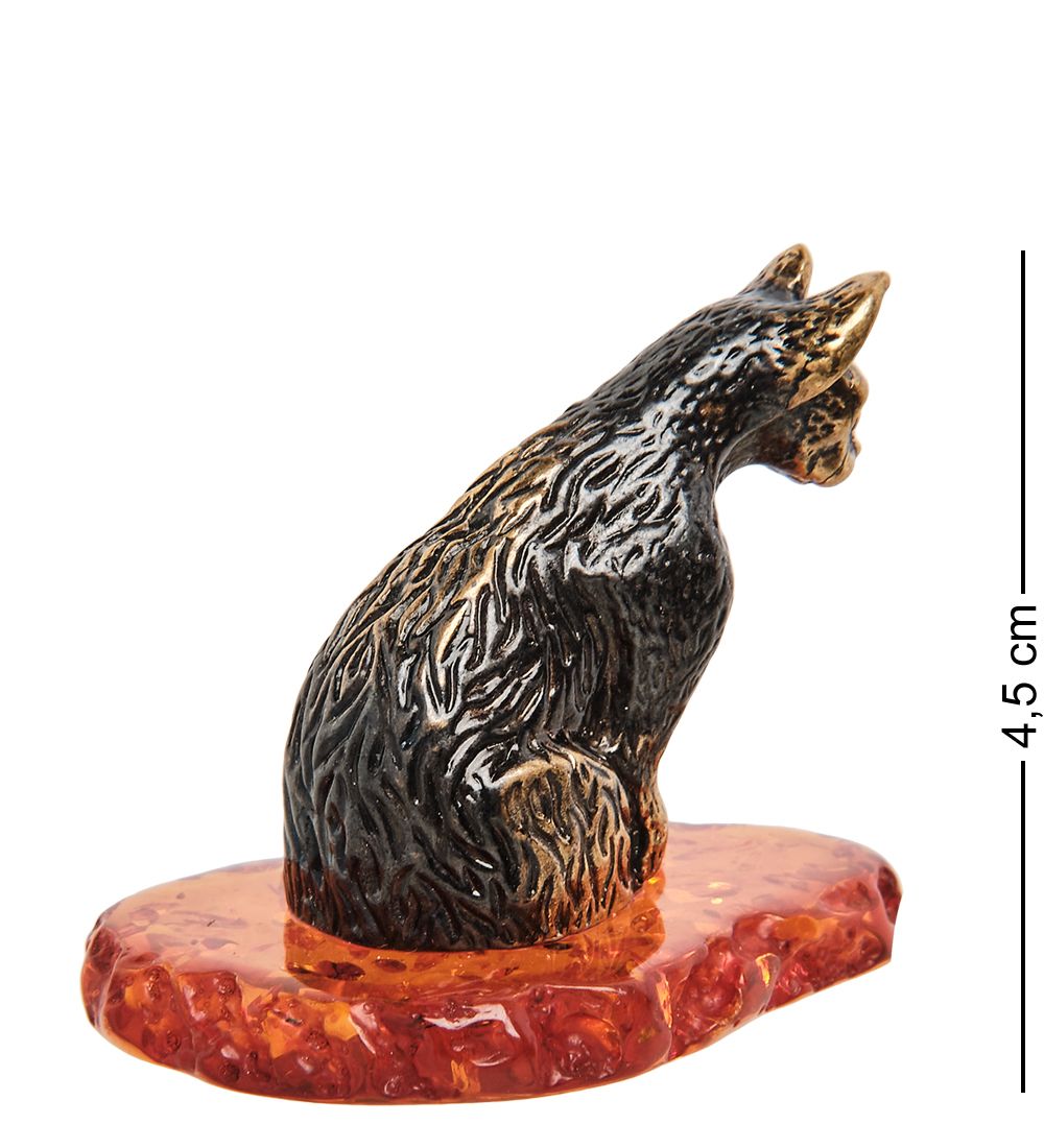 Народные промыслы AM-1856 Фигурка «Кот Тишка» (латунь, янтарь)