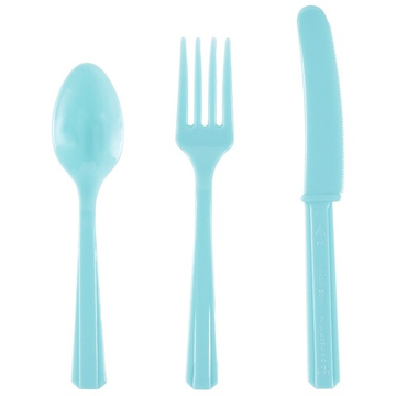 Столовые приборы в голубом цвете, 24 шт