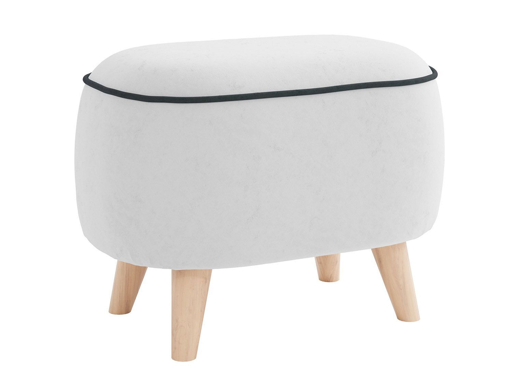 Пуф Лона / велюр киото сильвер/велюр киото уголь