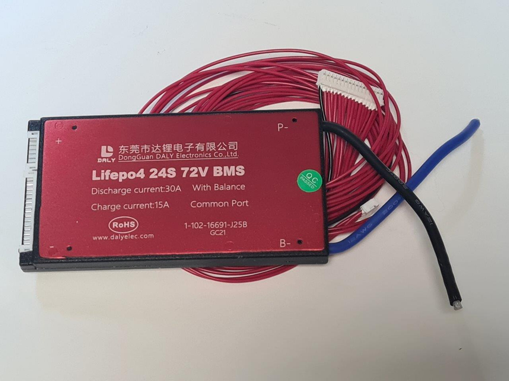 Плата контроля BMS LiFePO4 24S 72V 30A