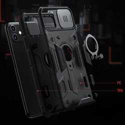 Противоударный чехол с кольцом и защитой камеры Nillkin CamShield Armor Case для iPhone 11