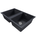 Мойка ML-GM23 КОМФОРТ двухчашевая, антрацит (343), 770*500*190мм