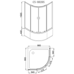 Душевое ограждение Loranto 90х90х195, поддон 40 см (CS-8020S)