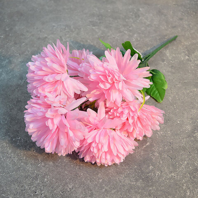 Цветы искусственные "Цветочная мелодия" Хризантемы 40см 7 цветков розовые