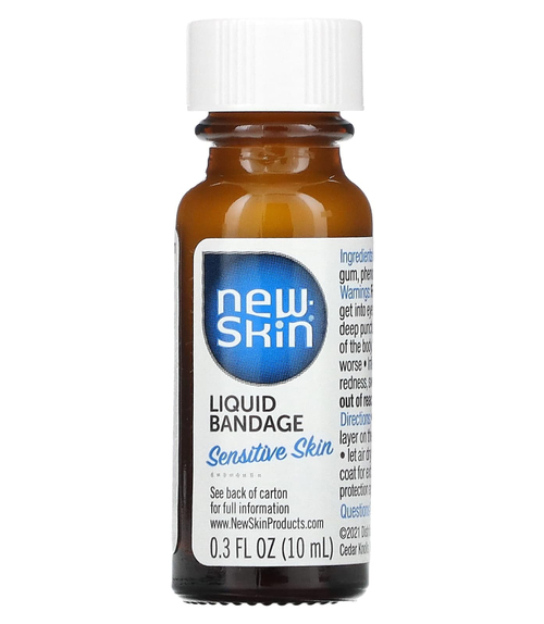 New Skin, Жидкая повязка / средство для защиты кожи, для чувствительной кожи, 10 мл (0,3 жидк. унц.)