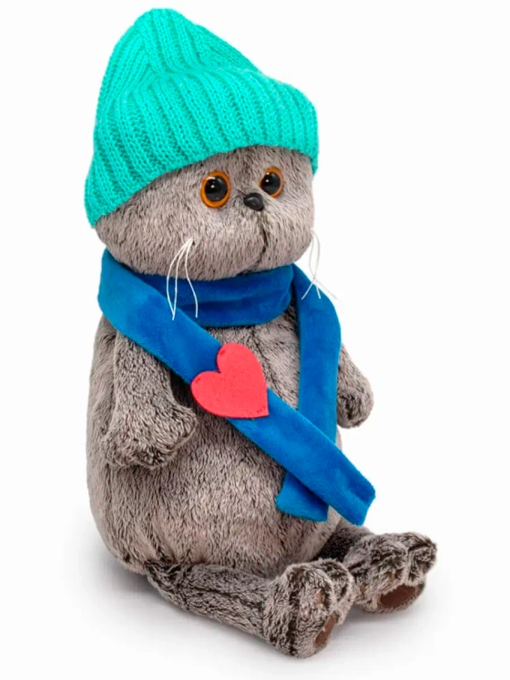 Мягкая игрушка Басик в шапке и шарфе Ks19-250