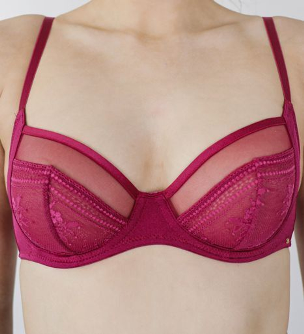 Бюстгальтер с мягкой кружевной чашкой Botanical Lace (Размер: 38D) (Цвет: серый)