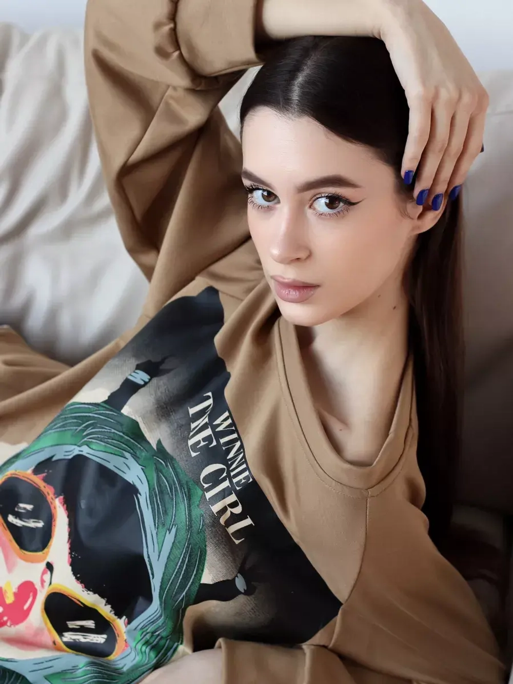 Свитшот с принтом оверсайз