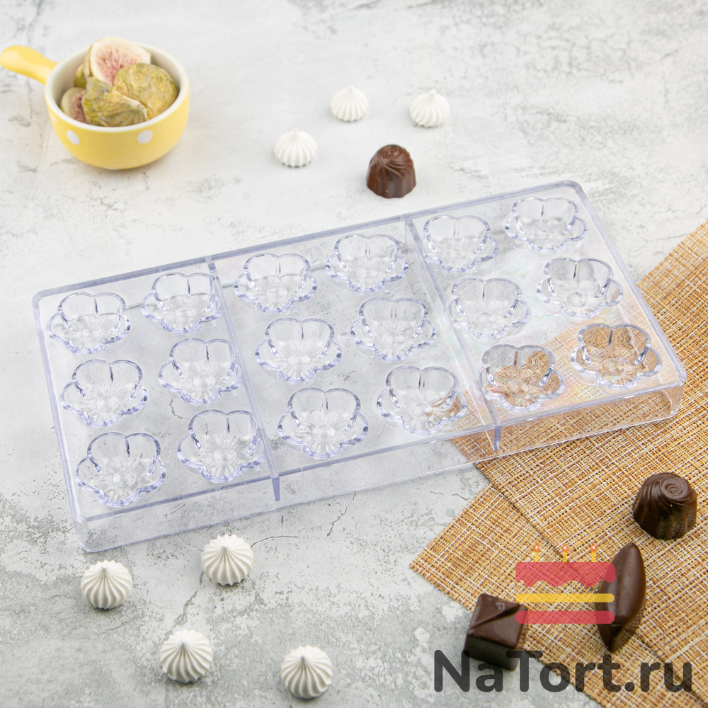 Форма поликарбонатная «Цветок» 18 ячеек