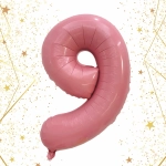 Шар фольгированный 32'/81см «Цифра «9» (розовый)