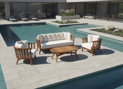 MOON SET Комплект мебели (Диван, 2 кресла, кофейный стол), дерево массив ироко