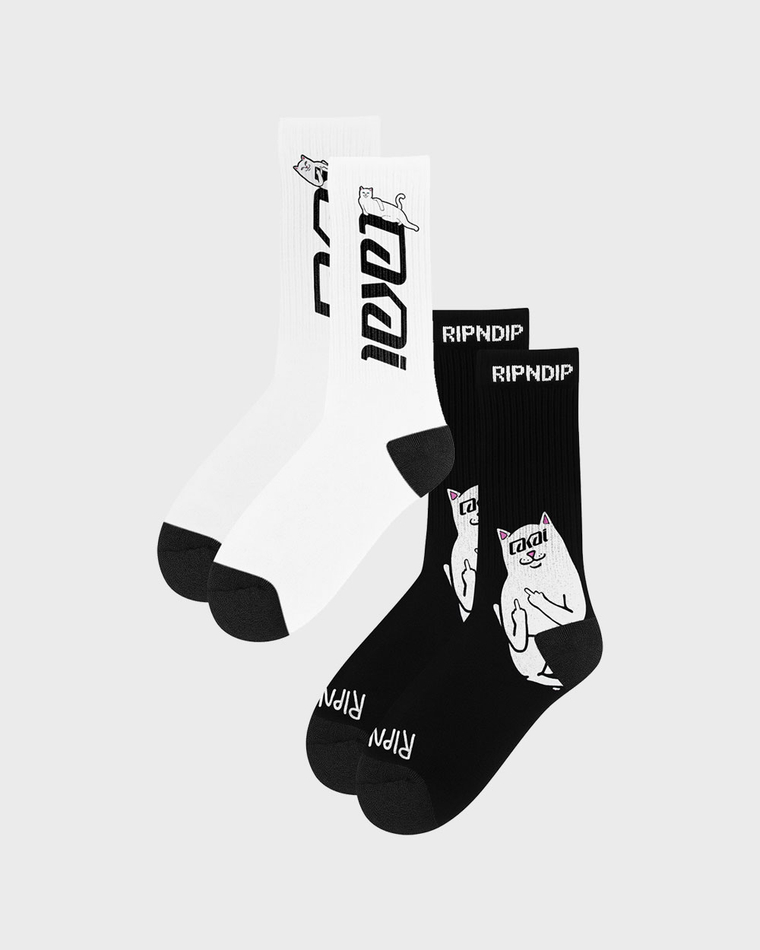 Носки RIPNDIP X LAKAI Lord Nerm Socks Pack Black / White - 2 пары