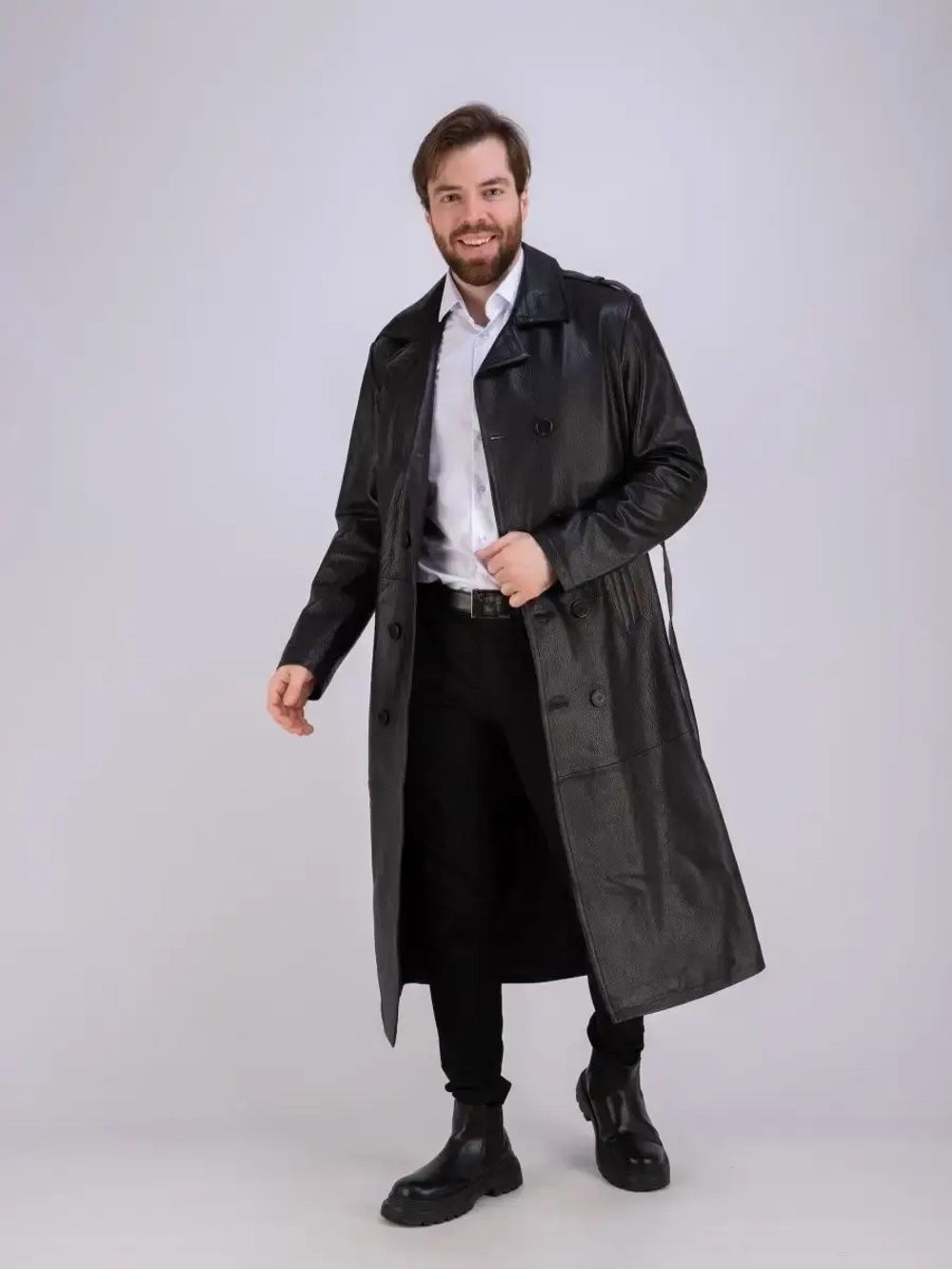 Плащ кожаный из натуральной кожи Турция