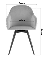 Стул вращающийся Новел велюр серо-коричневый