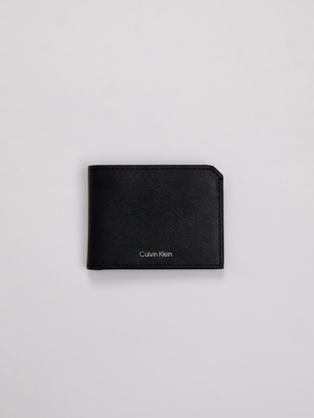 Кошелек Calvin Klein Saffiano Leather Slim Bifold Wallet Black