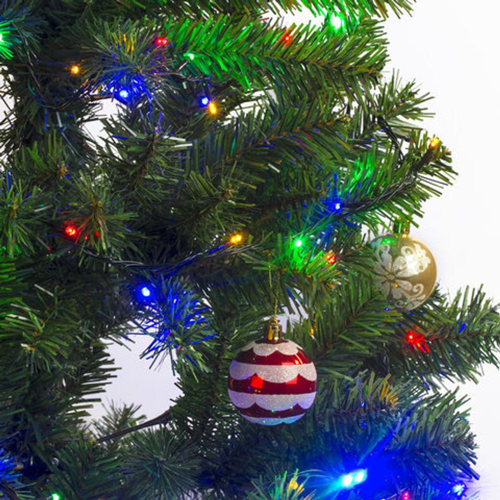 Электрогирлянда-нить комнатная "Стандарт" 10 м, 200 LED, мультицветная 220 V, контроллер, ЗОЛОТАЯ СКАЗКА, 591100