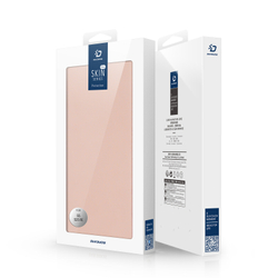 Чехол книжка из PU кожи розового цвета от Dux Ducis для Samsung Galaxy S25 FE, серия Skin Pro Series Case