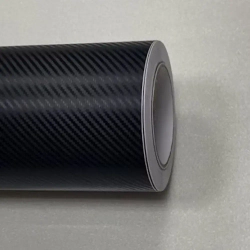 Пленка самоклеющаяся Черная Карбон 3Д для авто, мебели и дизайна (50 см x 152 см)