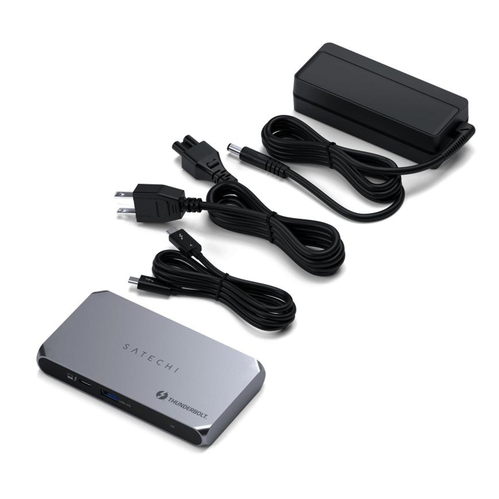 Thunderbolt-Хаб Satechi Slim Pro с внешним питанием (ST-HT4SHM-EU) Подключение: съёмный кабель Thunderbolt 4. Порты: 3 Thunderbolt 4, USB-A 3.2 Gen 2