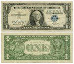 Банкнота США 1 доллар (серебряный сертификат) 1957 D 00613353 A. VF-