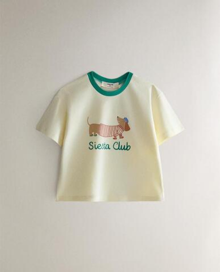 ZARA HOME ДЕТСКАЯ ПИЖАМА С СОБАЧКАМИ, ЭКРЮ/ЗЕЛЕНЫЙ