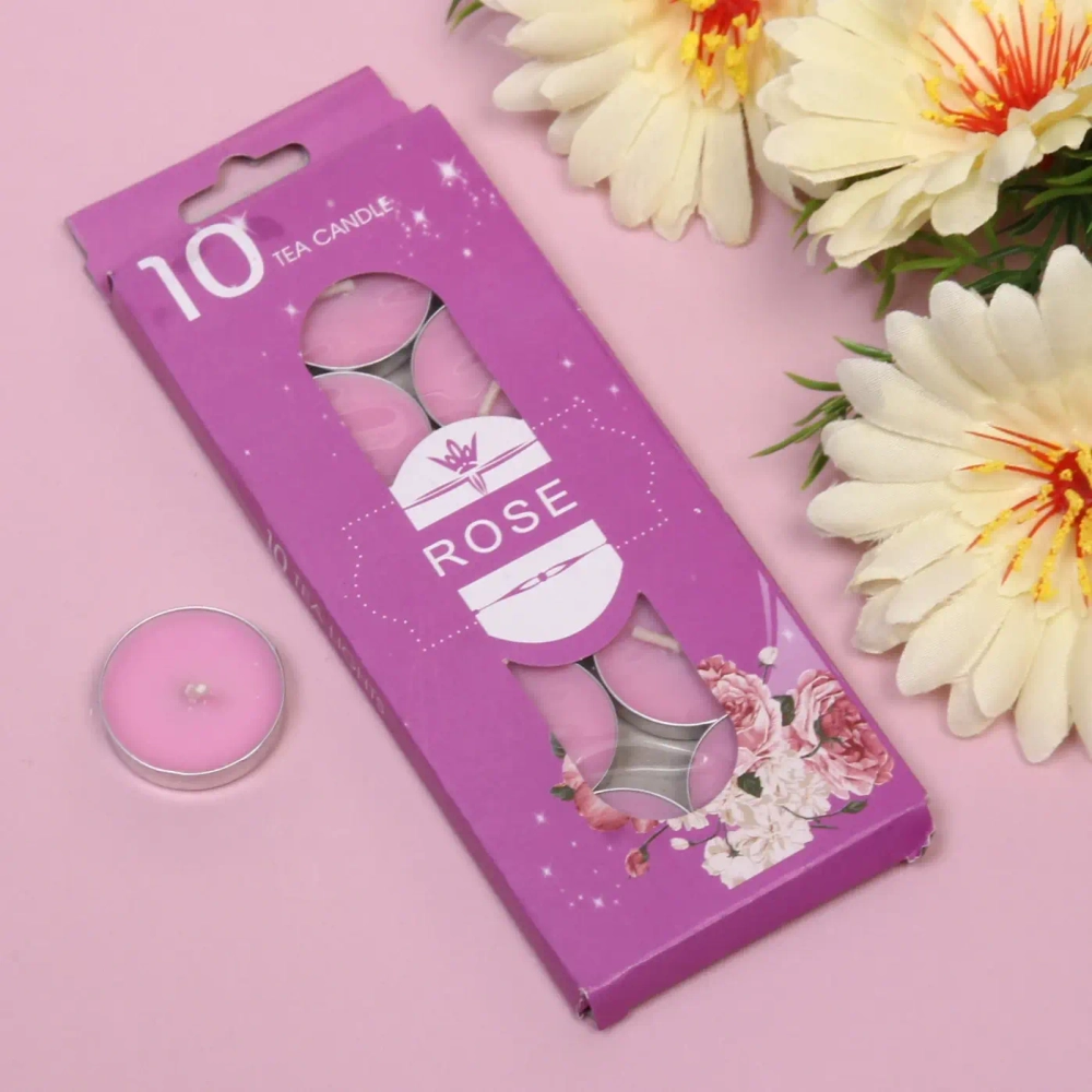 Свечи чайные в наборе 10шт «Влюбленная роза»