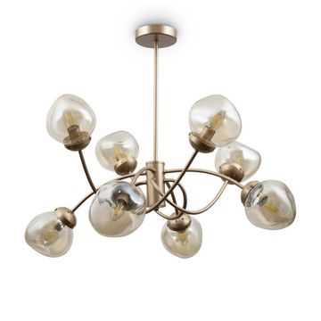 Люстра на штанге 8*E14 FR8017PL-08MG матовое золото/янтарный Volani Freya