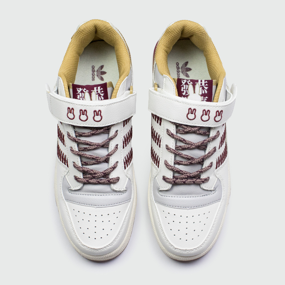 Кроссовки Adidas Forum Low White Red Rabbit