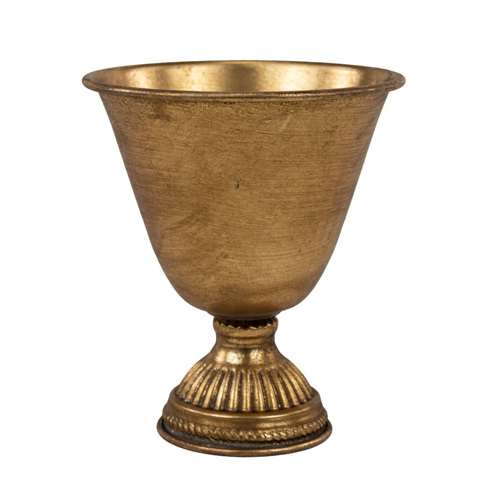 Вазон золотой металл 13.5*16 см