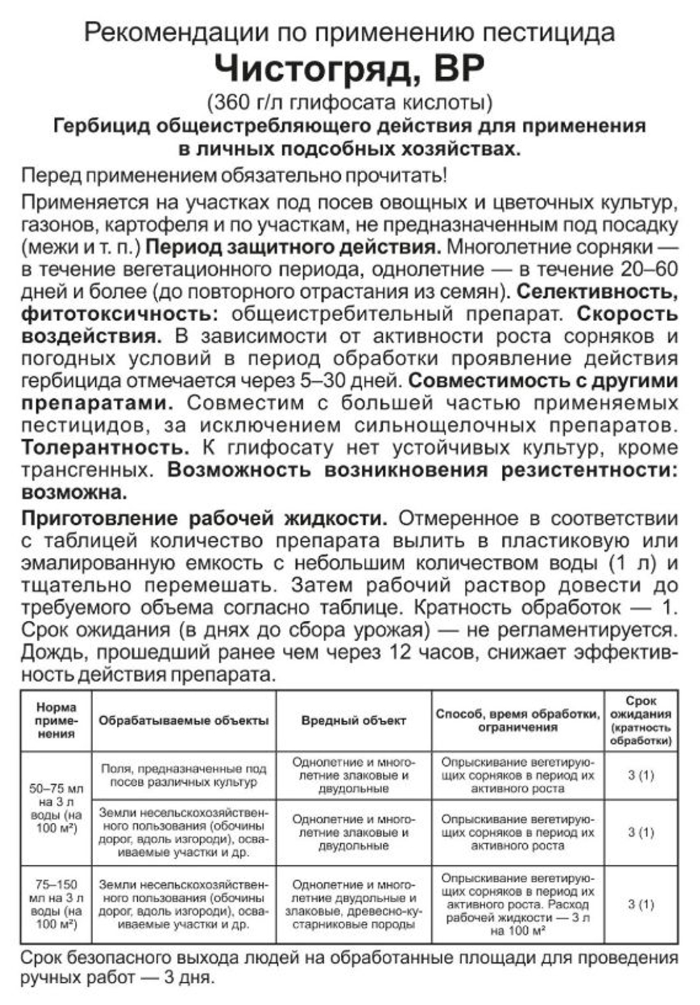 Средство для уничтожения сорняков ЧИCTOГPЯД, 50 мл.